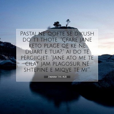 Picture 07 - Zakaria 13:6 ALB - Pastaj në qoftë se dikush do t’i thotë: - Bible Verse Picture