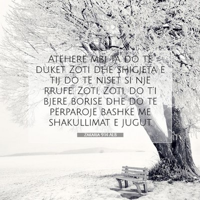 Picture 07 - Zakaria 9:14 ALB - Atëherë mbi ta do të duket Zoti dhe shigjeta e - Bible Verse Picture