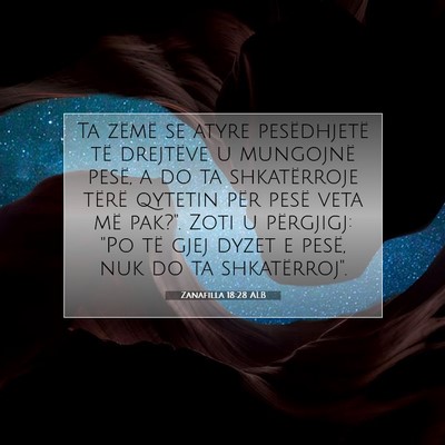 Picture 07 - Zanafilla 18:28 ALB - Ta zëmë se atyre pesëdhjetë të drejtëve u - Bible Verse Picture