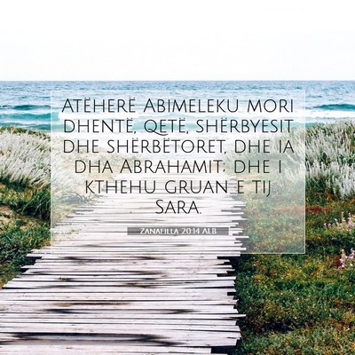 Picture 07 - Zanafilla 20:14 ALB - Atëherë Abimeleku mori dhentë, qetë, - Bible Verse Picture