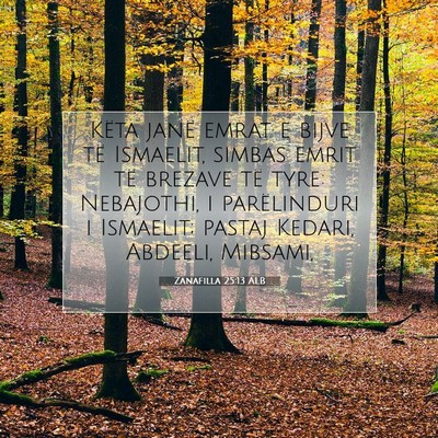 Picture 07 - Zanafilla 25:13 ALB - Këta janë emrat e bijve të Ismaelit, simbas - Bible Verse Picture