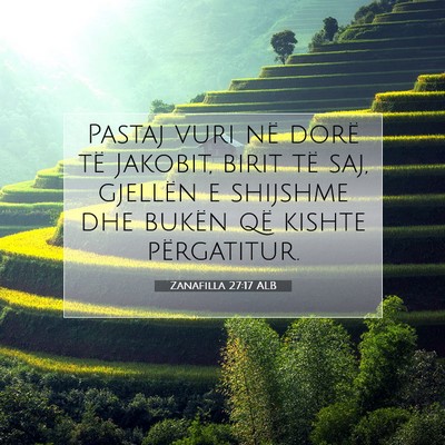 Picture 07 - Zanafilla 27:17 ALB - Pastaj vuri në dorë të Jakobit, birit të saj, - Bible Verse Picture