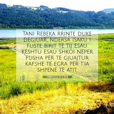 Picture 07 - Zanafilla 27:5 ALB - Tani Rebeka rrinte duke dëgjuar, ndërsa Isaku i - Bible Verse Picture