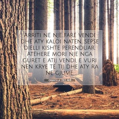 Picture 07 - Zanafilla 28:11 ALB - Arriti në një farë vendi dhe aty kaloi natën, - Bible Verse Picture