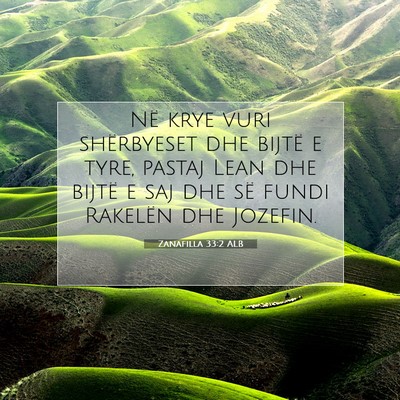 Picture 07 - Zanafilla 33:2 ALB - Në krye vuri shërbyeset dhe bijtë e tyre, - Bible Verse Picture