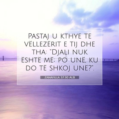 Picture 07 - Zanafilla 37:30 ALB - Pastaj u kthye te vëllezërit e tij dhe tha: - Bible Verse Picture