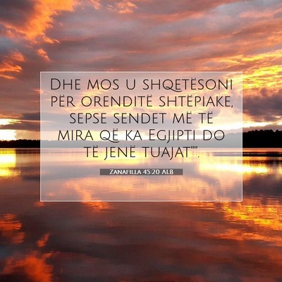 Picture 07 - Zanafilla 45:20 ALB - Dhe mos u shqetësoni për orenditë shtëpiake, - Bible Verse Picture