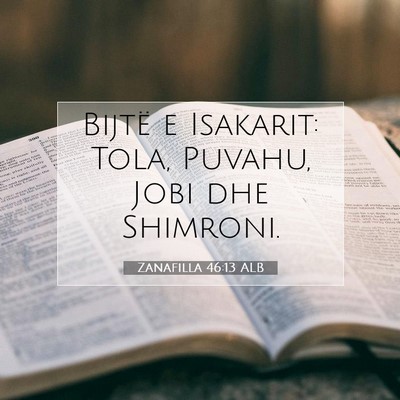 Picture 07 - Zanafilla 46:13 ALB - Bijtë e Isakarit: Tola, Puvahu, Jobi dhe - Bible Verse Picture
