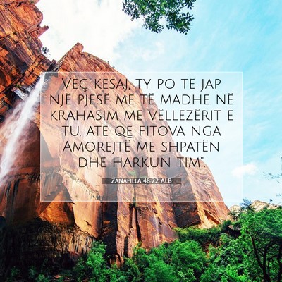 Picture 07 - Zanafilla 48:22 ALB - Veç kësaj, ty po të jap një pjesë më të - Bible Verse Picture