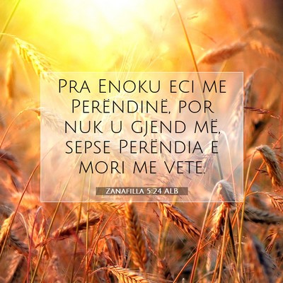 Picture 07 - Zanafilla 5:24 ALB - Pra Enoku eci me Perëndinë, por nuk u gjend - Bible Verse Picture