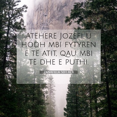 Picture 07 - Zanafilla 50:1 ALB - Atëherë Jozefi u hodh mbi fytyrën e të atit, - Bible Verse Picture