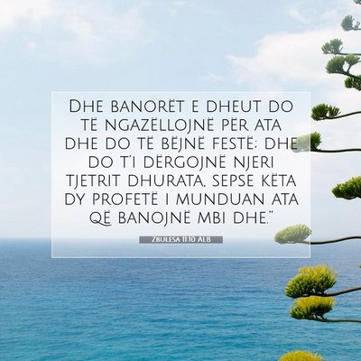 Picture 07 - Zbulesa 11:10 ALB - Dhe banorët e dheut do të ngazëllojnë për - Bible Verse Picture