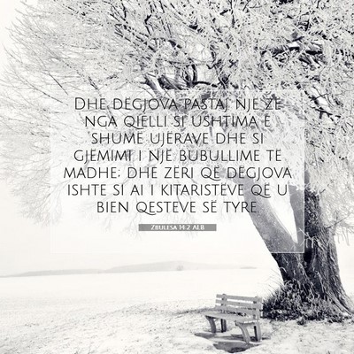 Picture 07 - Zbulesa 14:2 ALB - Dhe dëgjova pastaj një zë nga qielli si - Bible Verse Picture