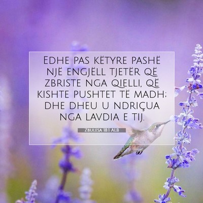Picture 07 - Zbulesa 18:1 ALB - Edhe pas këtyre pashë një engjëll tjetër që - Bible Verse Picture