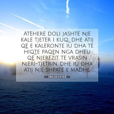 Picture 07 - Zbulesa 6:4 ALB - Atëherë doli jashtë një kalë tjetër i kuq; - Bible Verse Picture
