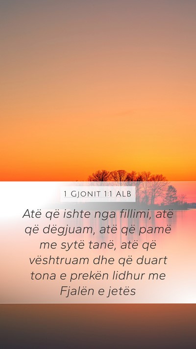 1 Gjonit 1:1 ALB Bible Verse Image