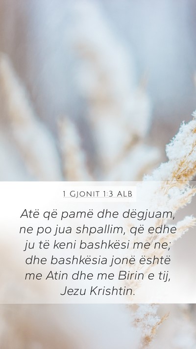 1 Gjonit 1:3 ALB Bible Verse Image