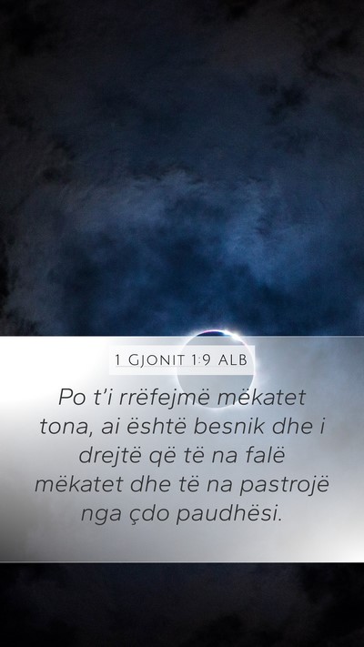 1 Gjonit 1:9 ALB Bible Verse Image