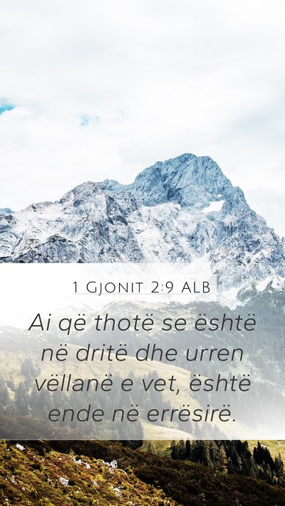 1 Gjonit 2:9 ALB Bible Verse Image