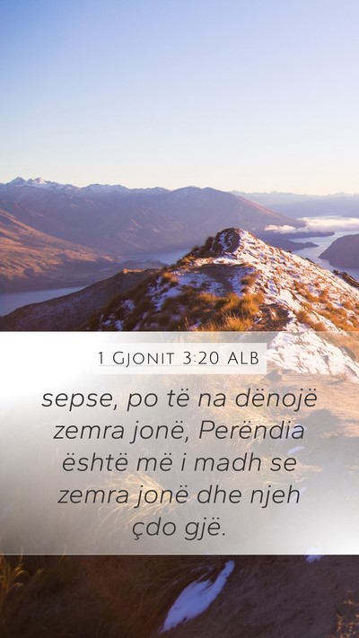 1 Gjonit 3:20 ALB Bible Verse Image