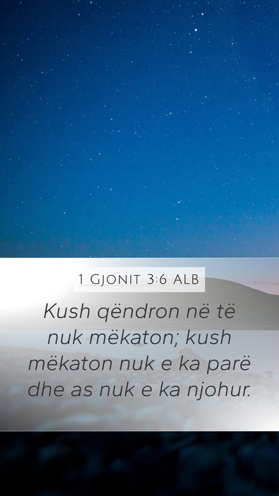 1 Gjonit 3:6 ALB Bible Verse Image