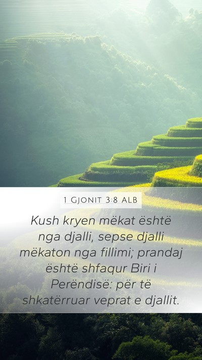 1 Gjonit 3:8 ALB Bible Verse Image