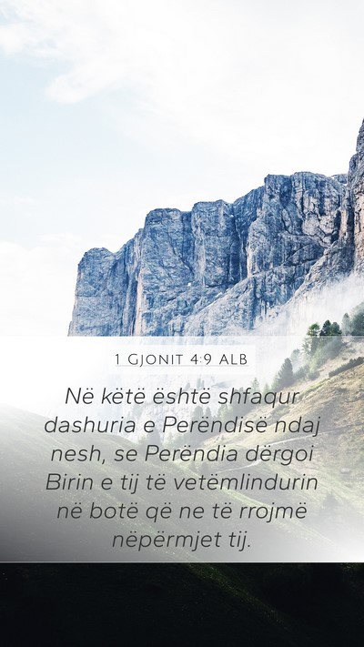 1 Gjonit 4:9 ALB Bible Verse Image