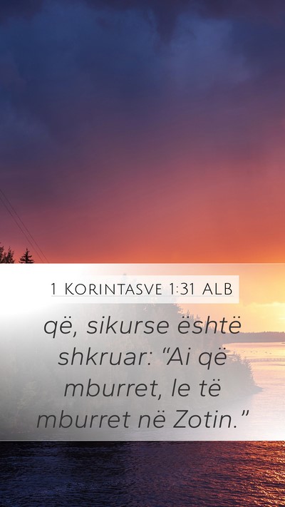 1 Korintasve 1:31 ALB Bible Verse Image
