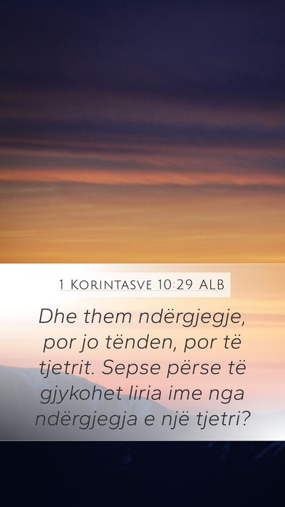 1 Korintasve 10:29 ALB Bible Verse Image