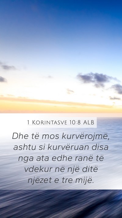 1 Korintasve 10:8 ALB Bible Verse Image