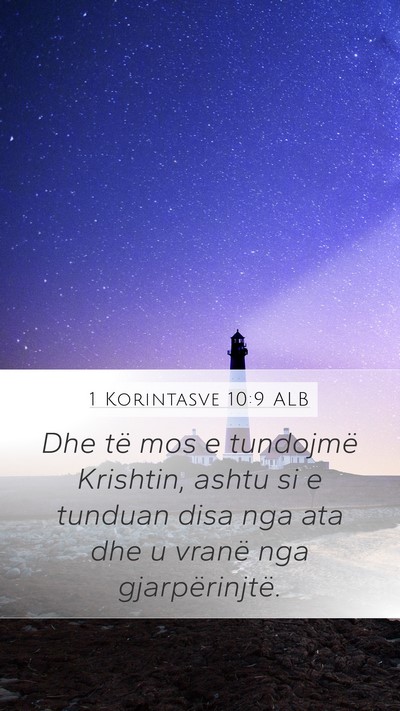 1 Korintasve 10:9 ALB Bible Verse Image