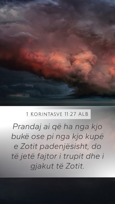 1 Korintasve 11:27 ALB Bible Verse Image