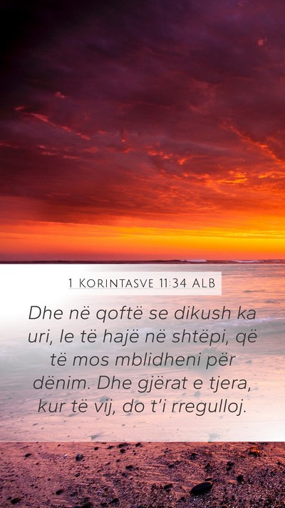 1 Korintasve 11:34 ALB Bible Verse Image
