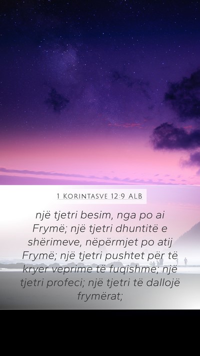 1 Korintasve 12:9 ALB Bible Verse Image