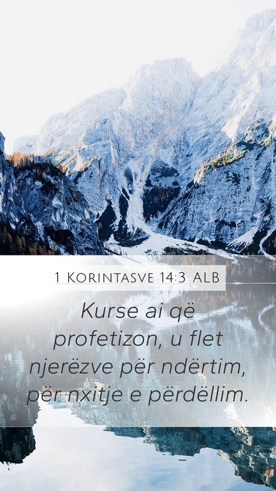 1 Korintasve 14:3 ALB Bible Verse Image