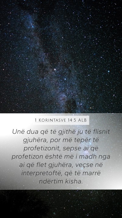 1 Korintasve 14:5 ALB Bible Verse Image