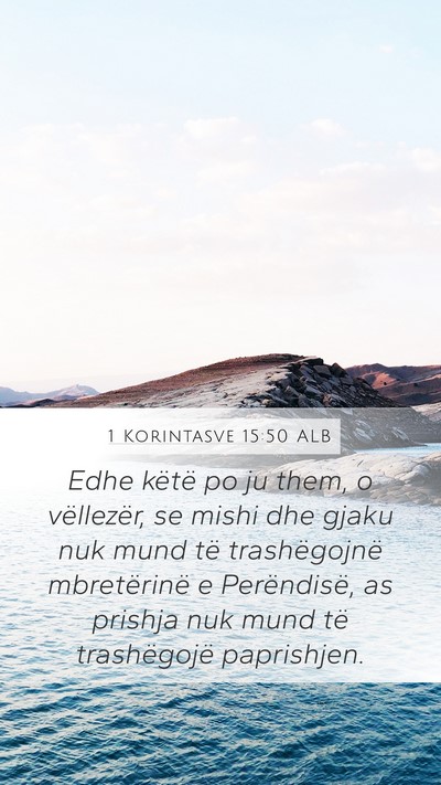 1 Korintasve 15:50 ALB Bible Verse Image