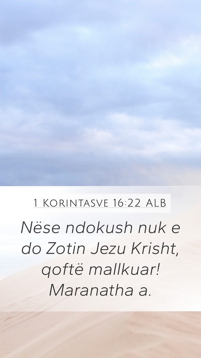 1 Korintasve 16:22 ALB Bible Verse Image