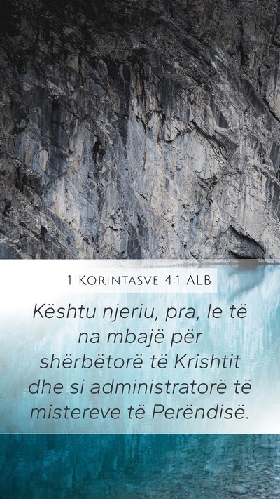 1 Korintasve 4:1 ALB Bible Verse Image