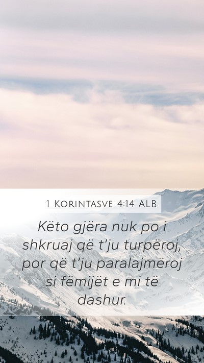 1 Korintasve 4:14 ALB Bible Verse Image