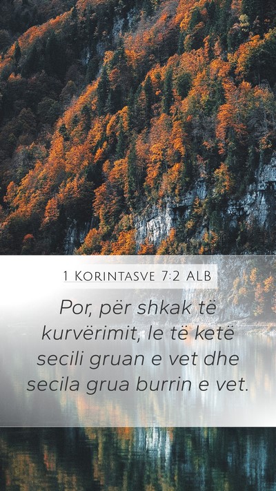 1 Korintasve 7:2 ALB Bible Verse Image