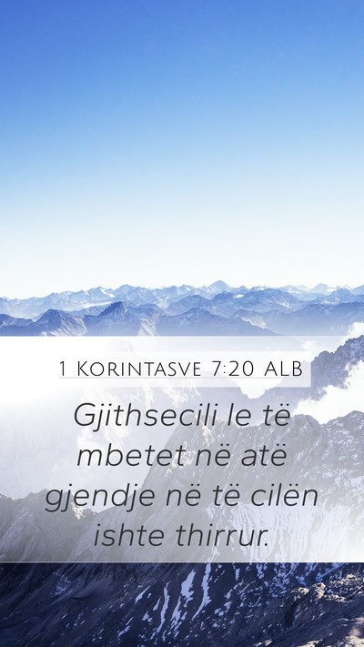 1 Korintasve 7:20 ALB Bible Verse Image