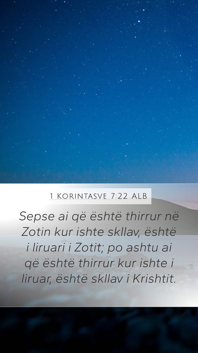 1 Korintasve 7:22 ALB Bible Verse Image