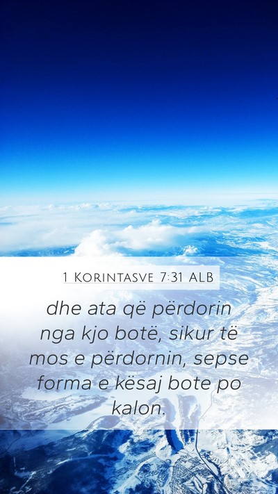 1 Korintasve 7:31 ALB Bible Verse Image