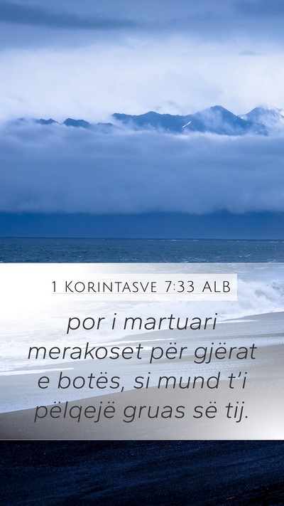 1 Korintasve 7:33 ALB Bible Verse Image