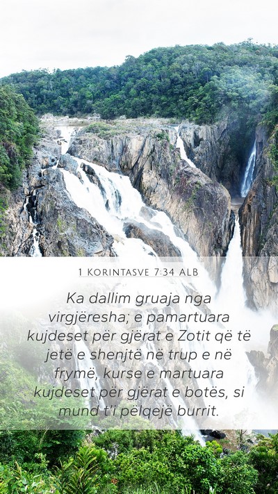 1 Korintasve 7:34 ALB Bible Verse Image