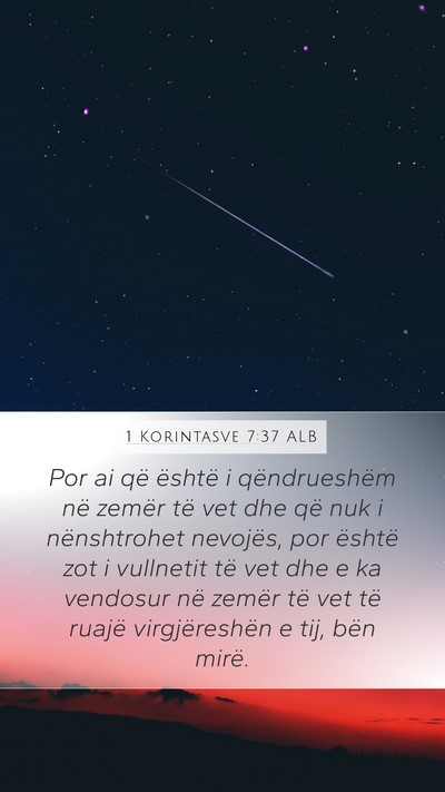 1 Korintasve 7:37 ALB Bible Verse Image