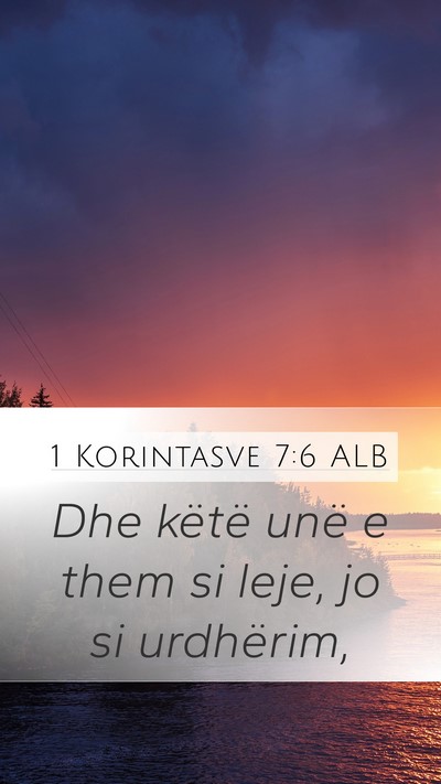 1 Korintasve 7:6 ALB Bible Verse Image