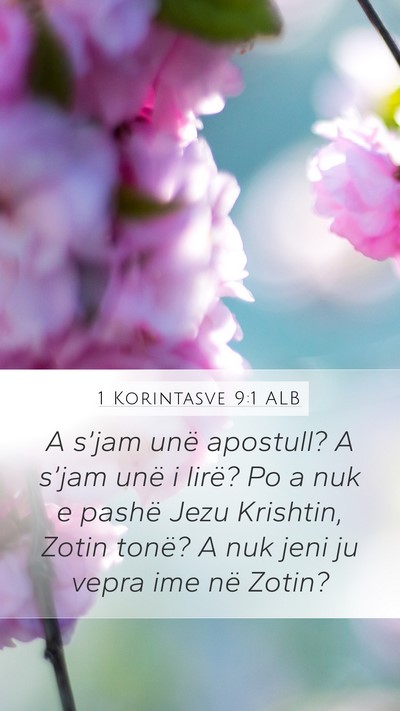 1 Korintasve 9:1 ALB Bible Verse Image