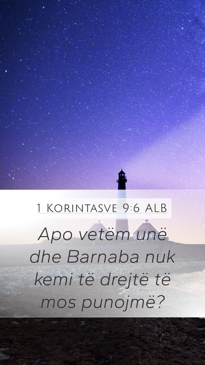 1 Korintasve 9:6 ALB Bible Verse Image